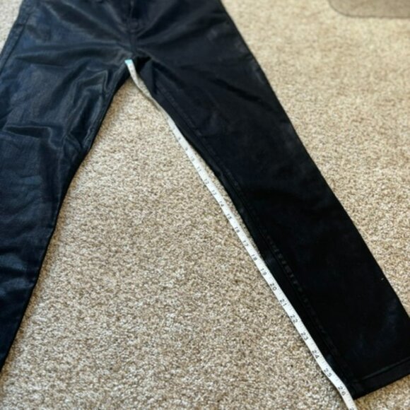 Joe's Jeans High Rise The Charlie Coated Sateen Sz 31 Wet Leather Look - Picture 5 of 7